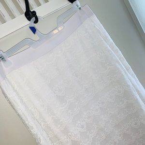 Long white lace skirt